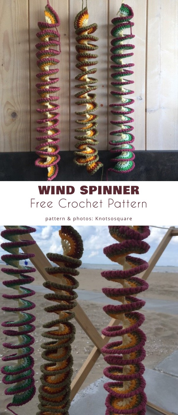 Susy's Wind Spinner - Free crochet pattern - Knotsosquare