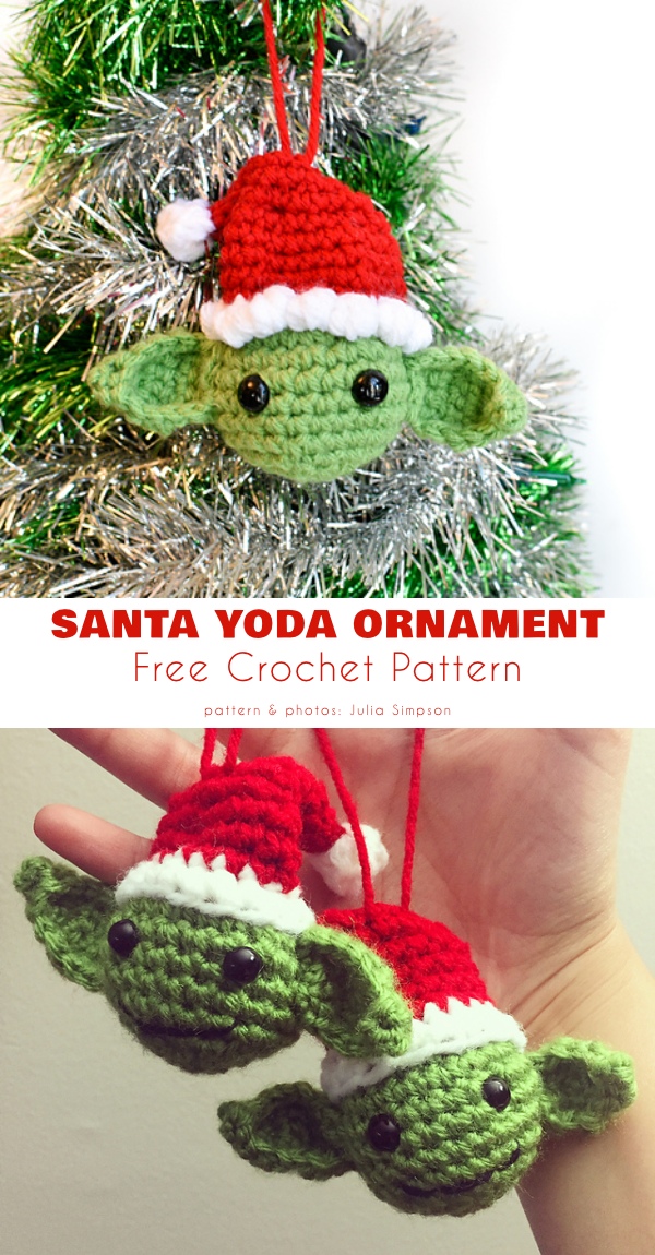 Santa Yoda Ornament