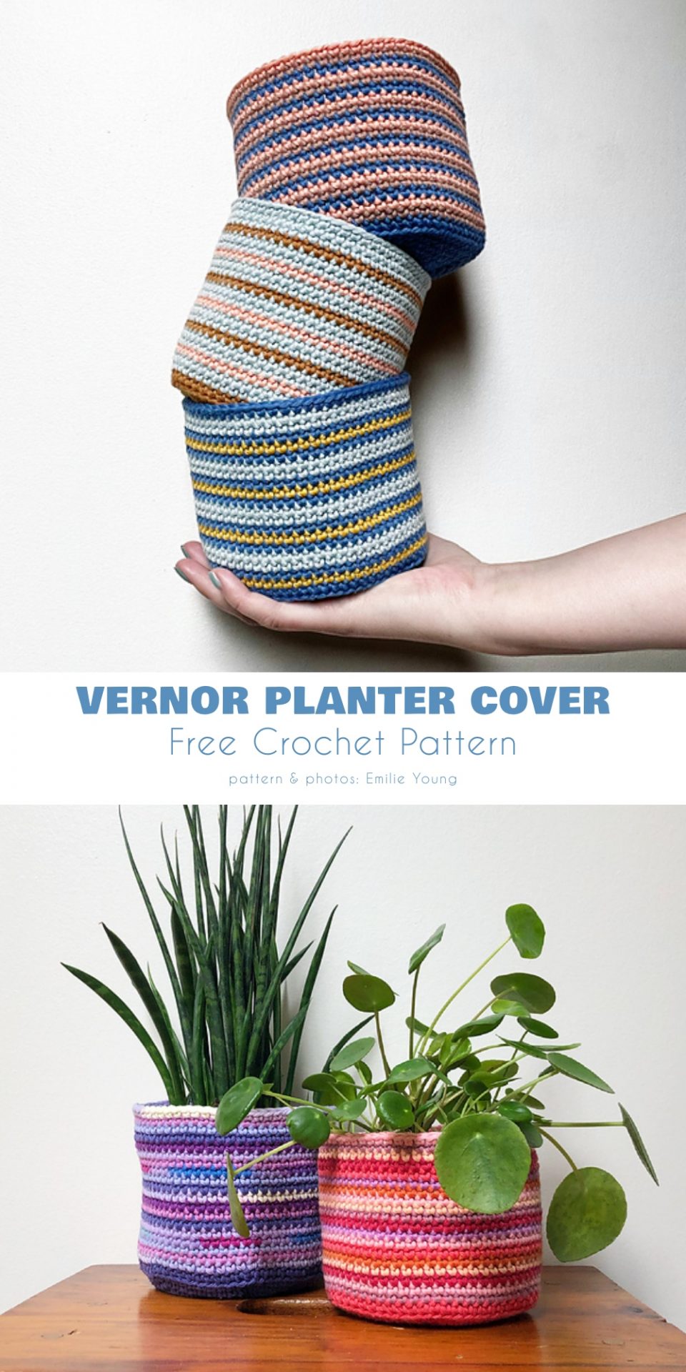 Julie Basket Crochet Pattern, Planter Cover Free Pattern