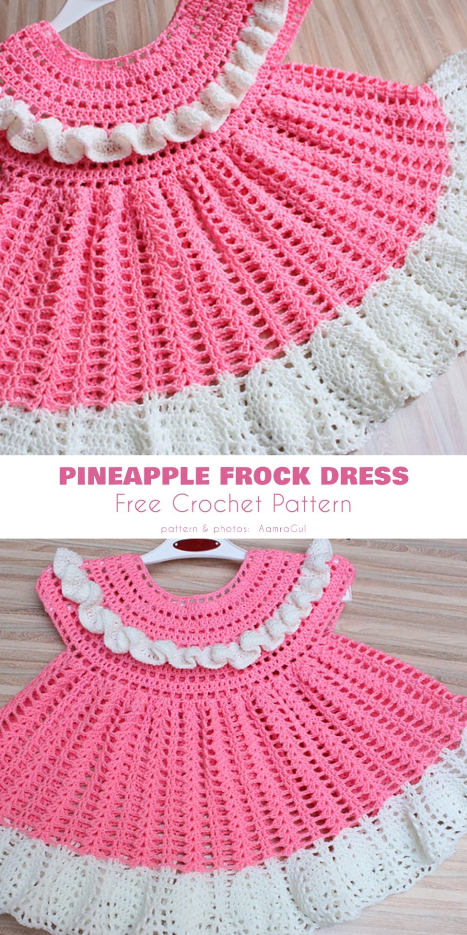 Beautiful Pineapple Baby Dress for Summer Free Crochet Patterns - Your ...