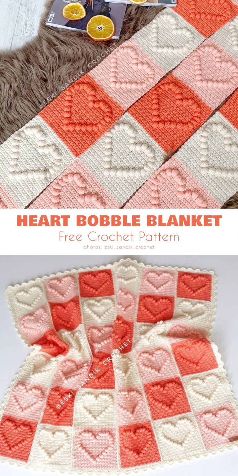 Popcorn Heart Blanket Free Crochet Patterns + Video Your Crochet