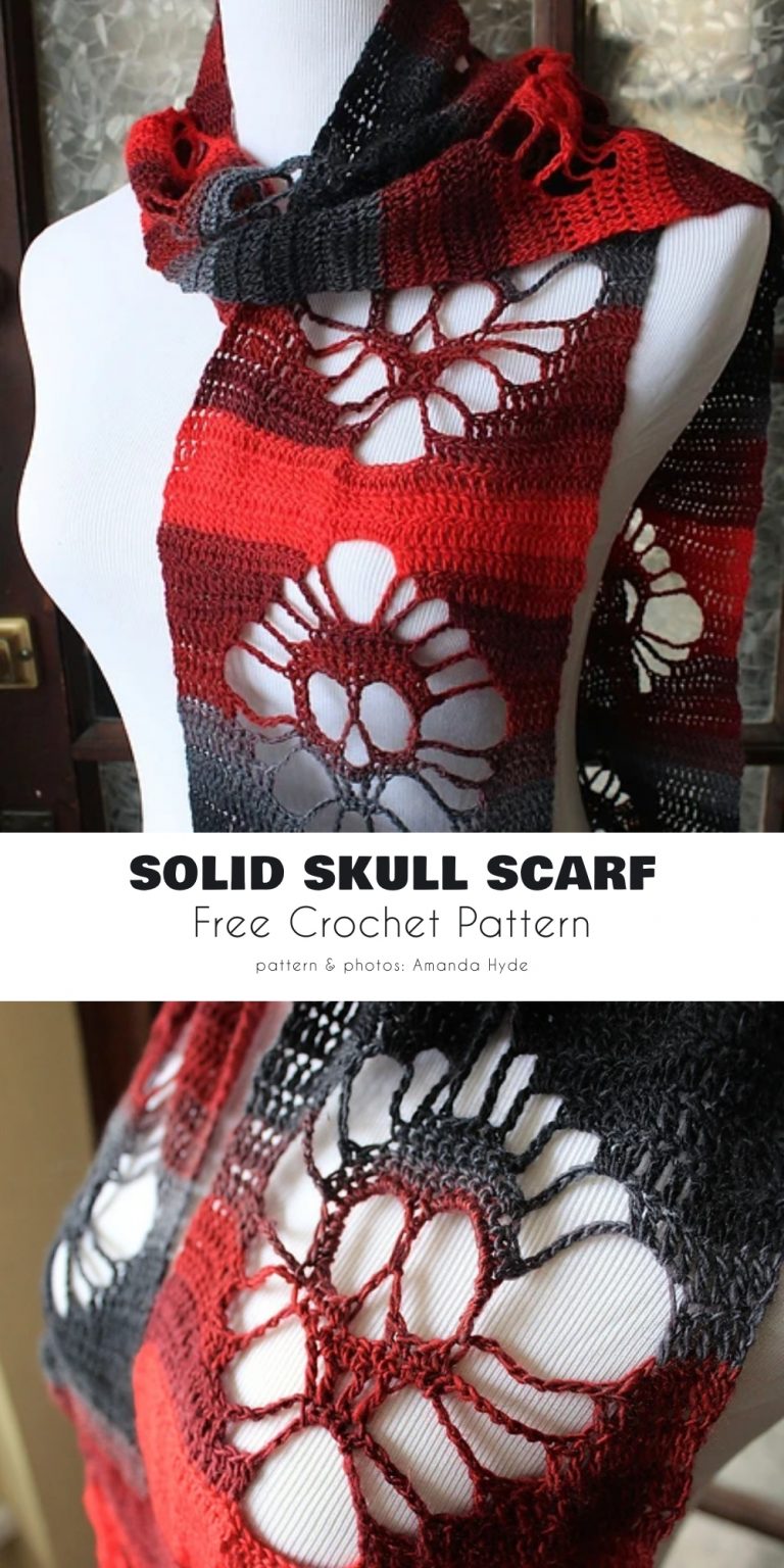 Skull Shawl or Scarf For Halloween Free Crochet Patterns Your Crochet