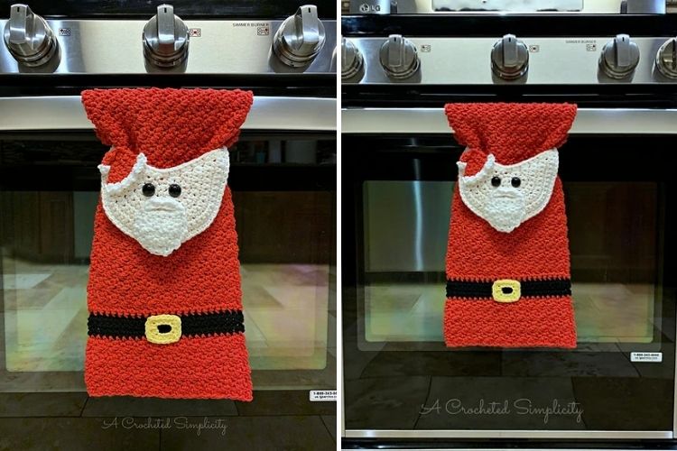 Santa Claus Kitchen Towel Free Crochet Pattern